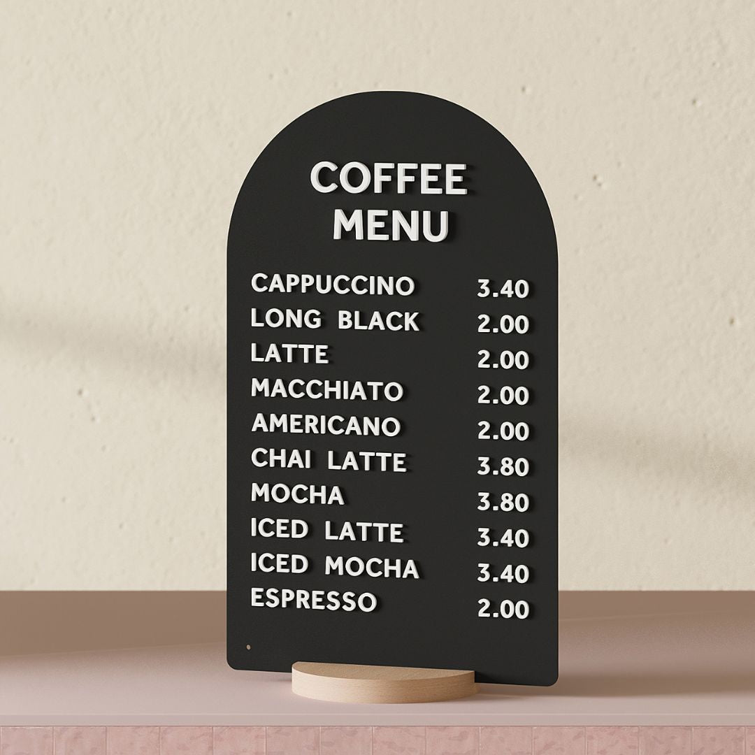 customisable counter sign display