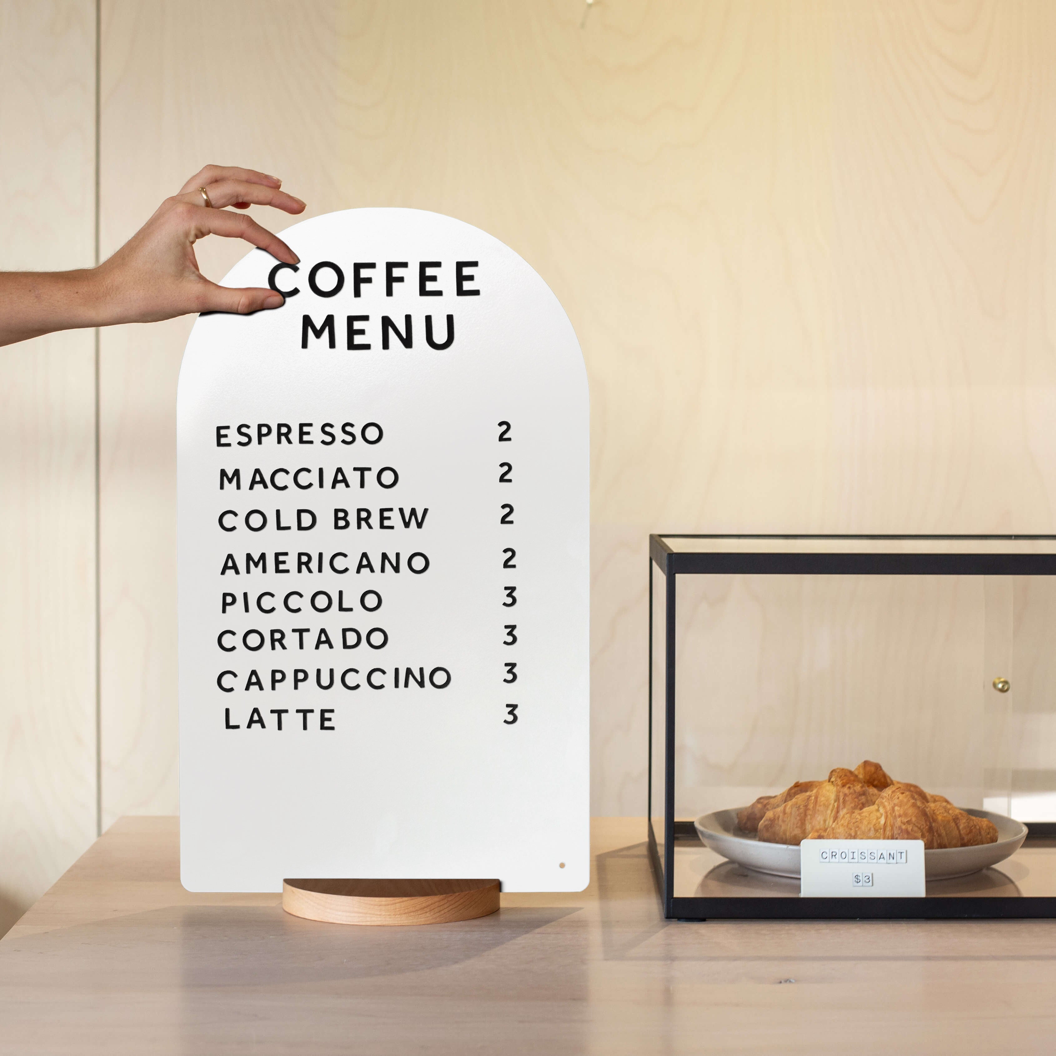 customisable countertop display menu