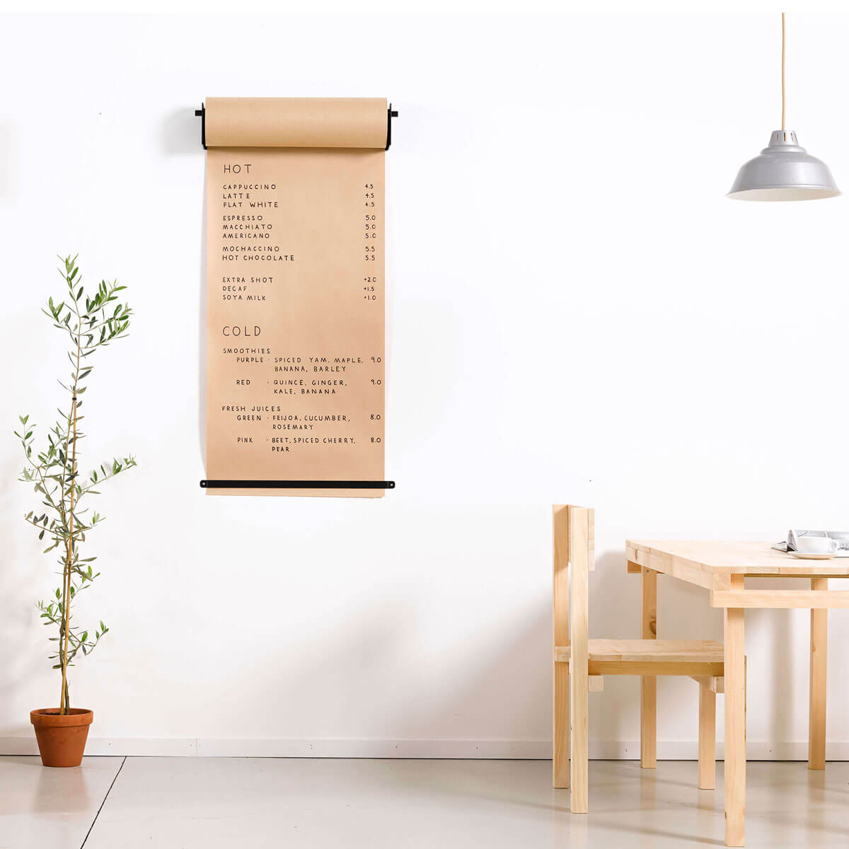 butchers paper wall display