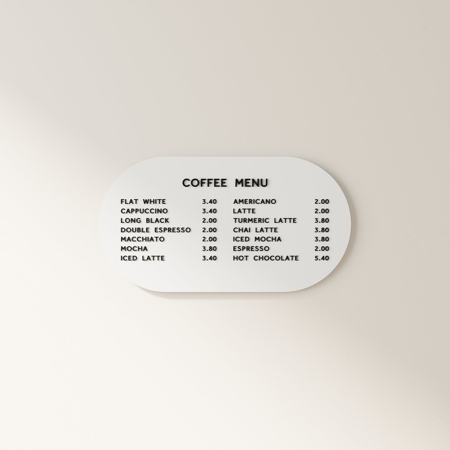 menu display, coffee menu, menu board, letter board, menu display