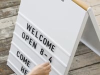 Letter a-frame sidewalk Sign