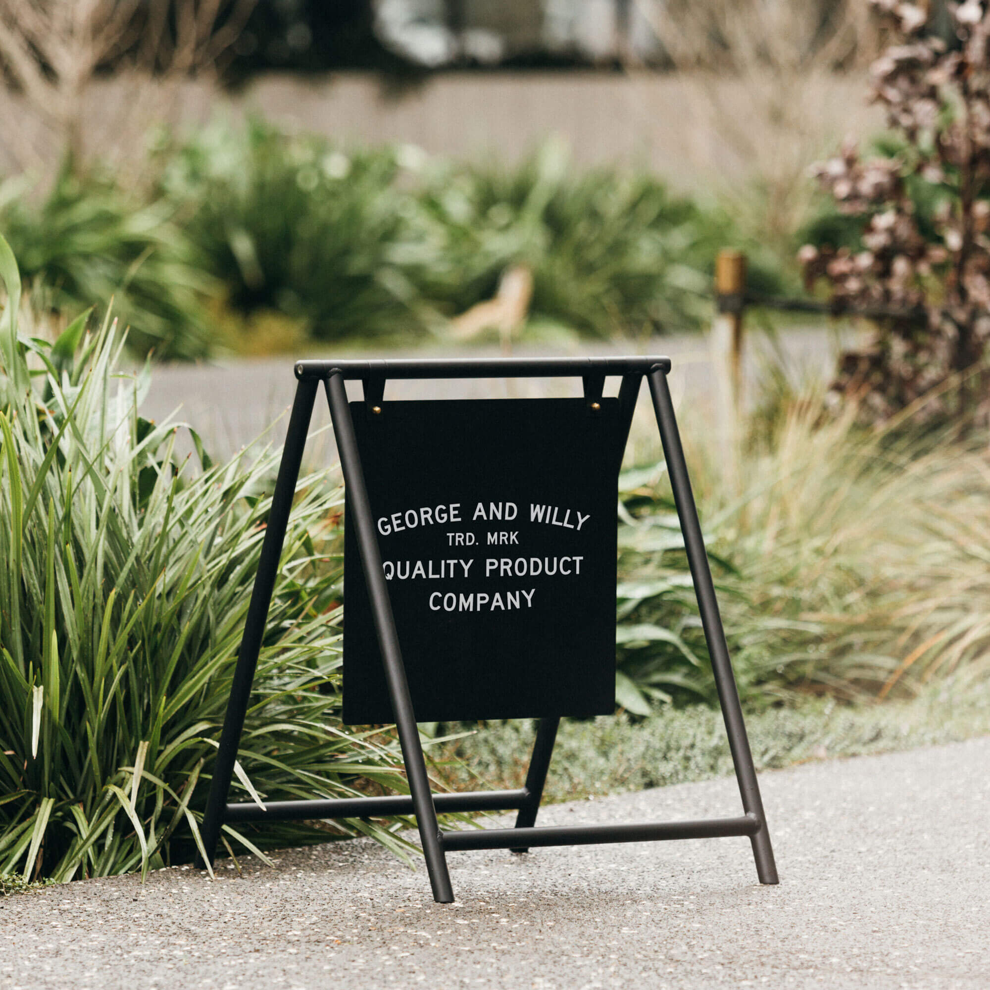 customizable metal sandwich board sign for pavement